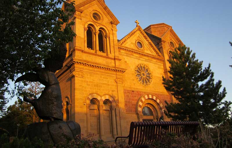 Santa Fe Cathedral Church with rose window