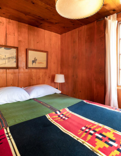 One of the beds in the Juniper cabin at Corkins Lodge