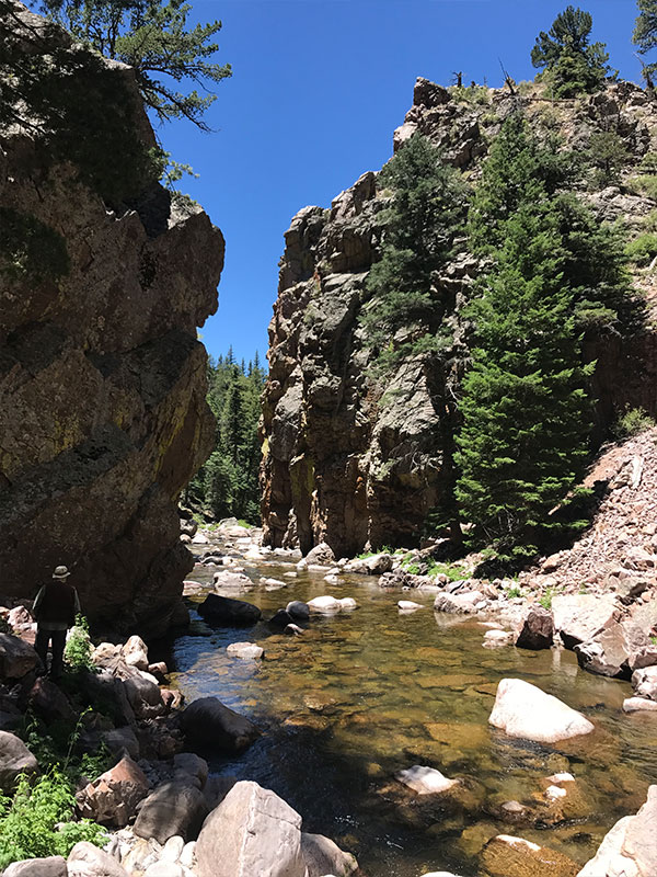 River with cliffs